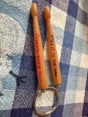Wooden Drumstick Keychain - Natural Brown